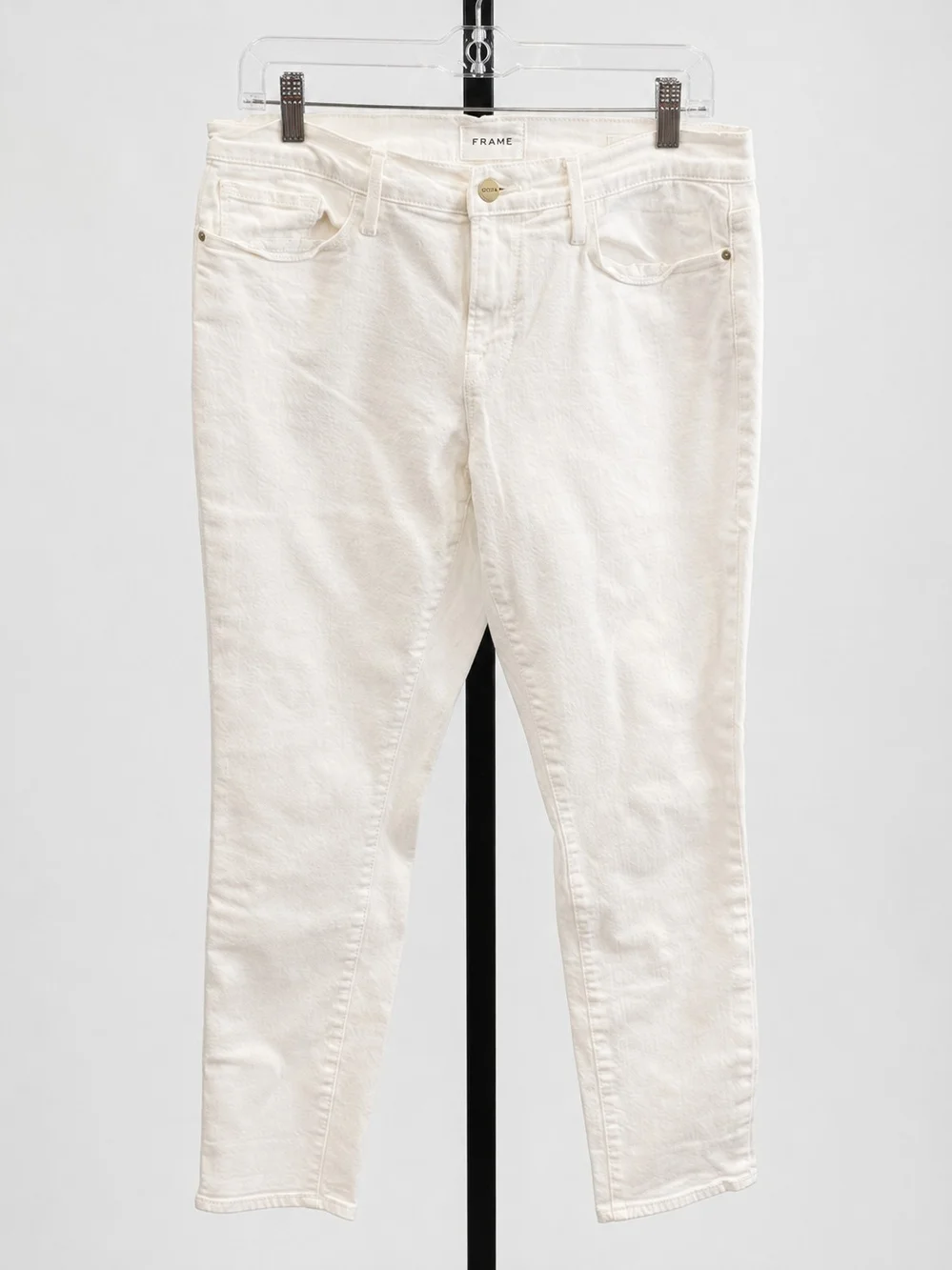 Frame Denim Off-White High-Rise Skinny Jeans Size 29
